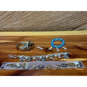 Nautical Beach Boho Bracelets Starfish Mermaid Seashells Sea Turtle Sand Dollar